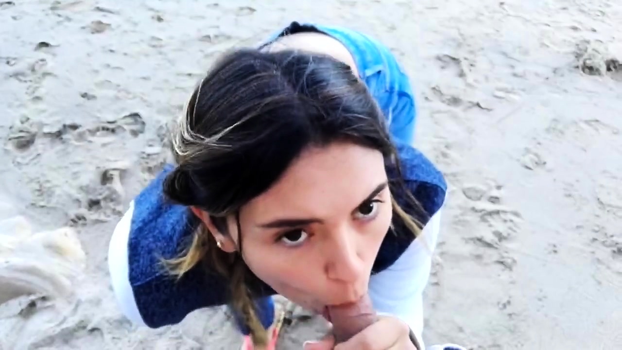 Beautiful Young Babe Gives A Nice POV Blowjob On The Beach Video at Porn Lib